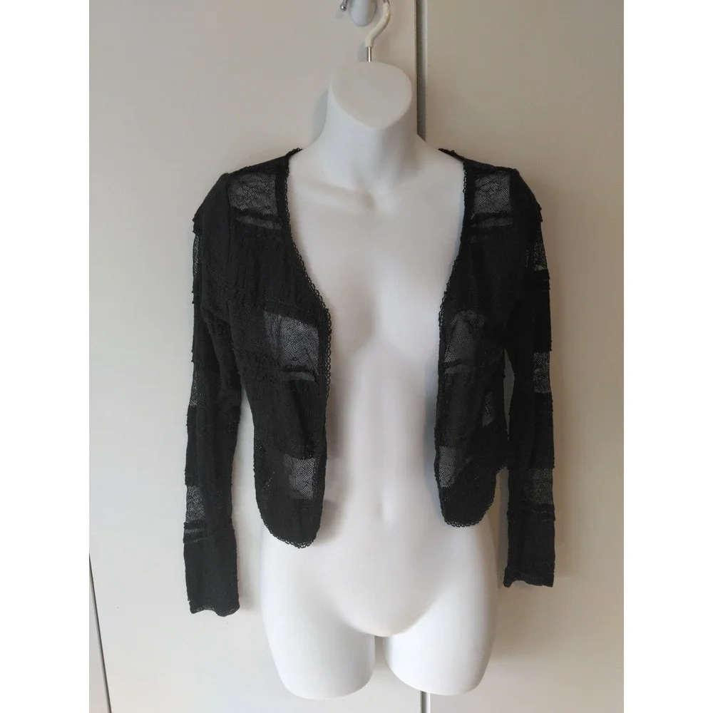 Womens Sheer Bolero Size S Open Front Layering Whimsigoth 90s Grunge